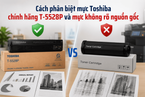 Cách nhận biết mực Toshiba chính hãng cho máy e-STUDIO 5528A và 6528A